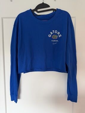 Nike Royal Blue Florida Gators Cropped Long Sleeve Shirt